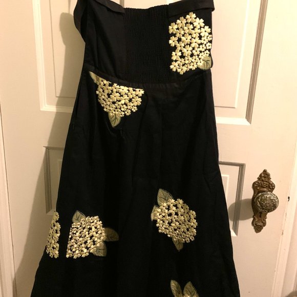 Anthropologie Odille Hydrangea Embroidered Midi Dress 4 S - Picture 3 of 4